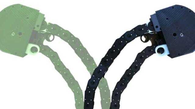 Este robot está diseñado para extenderse o recogerse según las tareas asignadas.