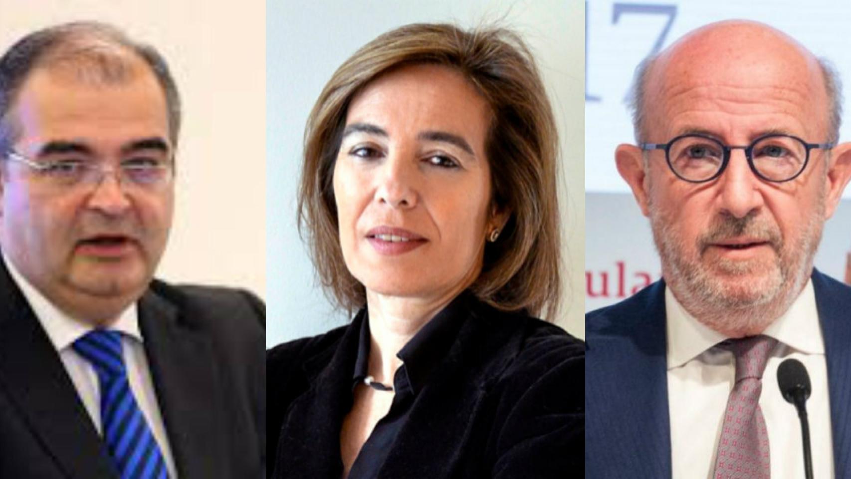 Ángel Ron, Reyes Calderón y Emilio Saracho.