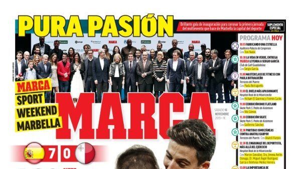 La portada del diario MARCA (16/11/2019)