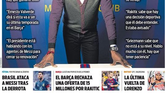 La portada del diario Sport (17/11/2019)