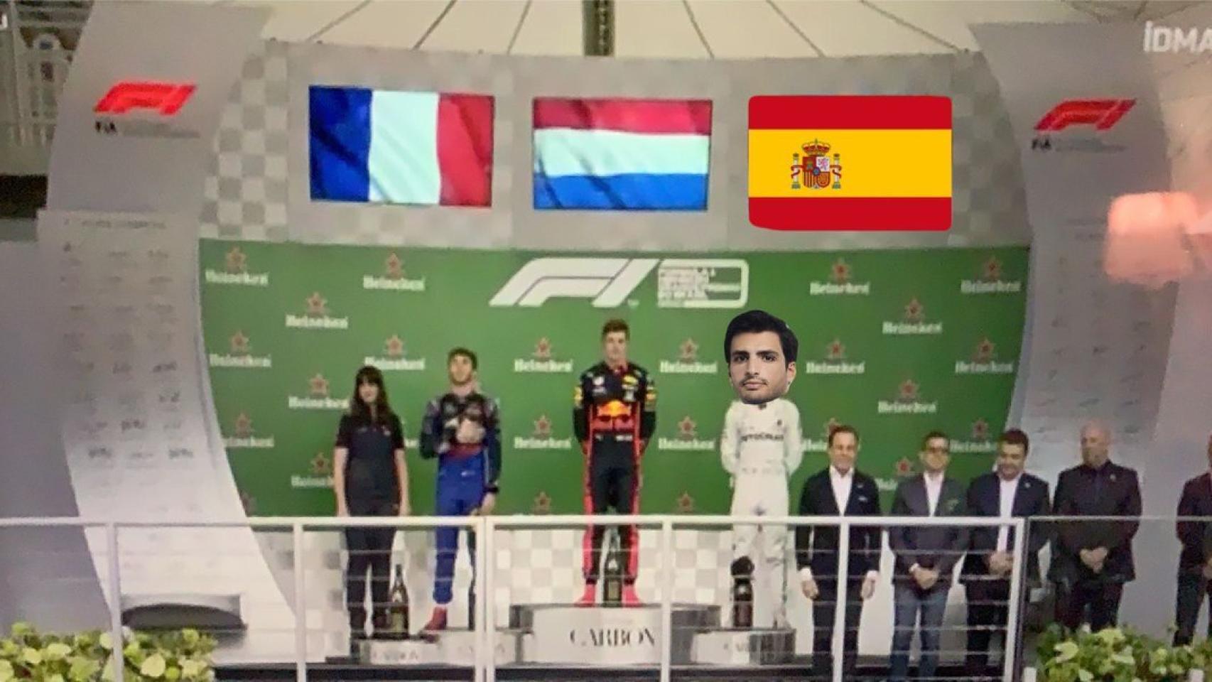 Los mejores memes del tenso y emocionante podio de Carlos Sainz