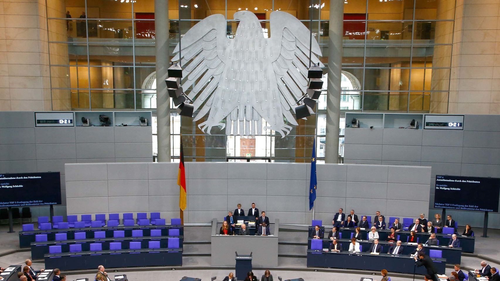 La primera sesión del Parlamento alemán.