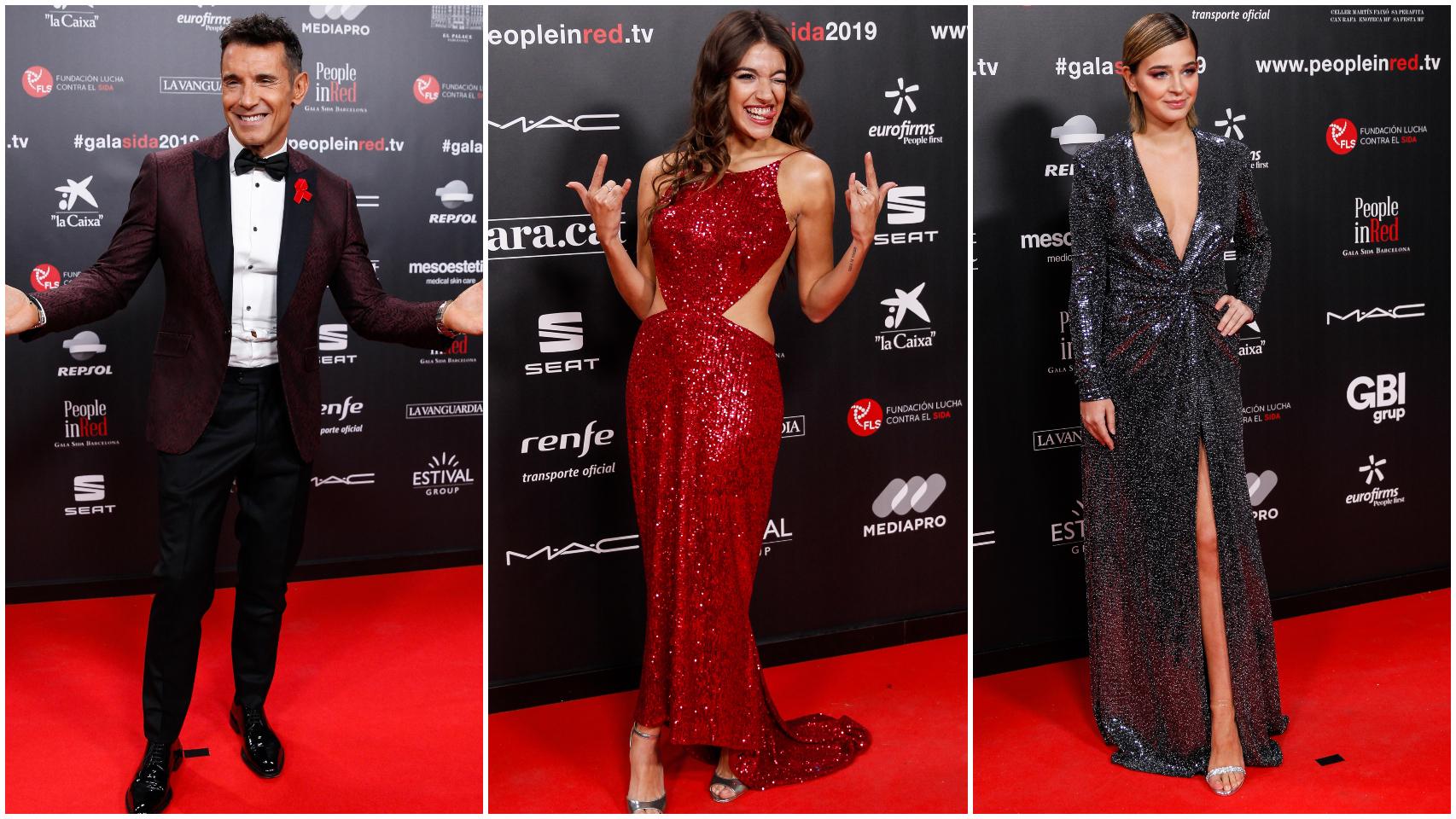 Jesús Vázquez, Ana Guerra y  Laura Escanes en un montaje de famosos.