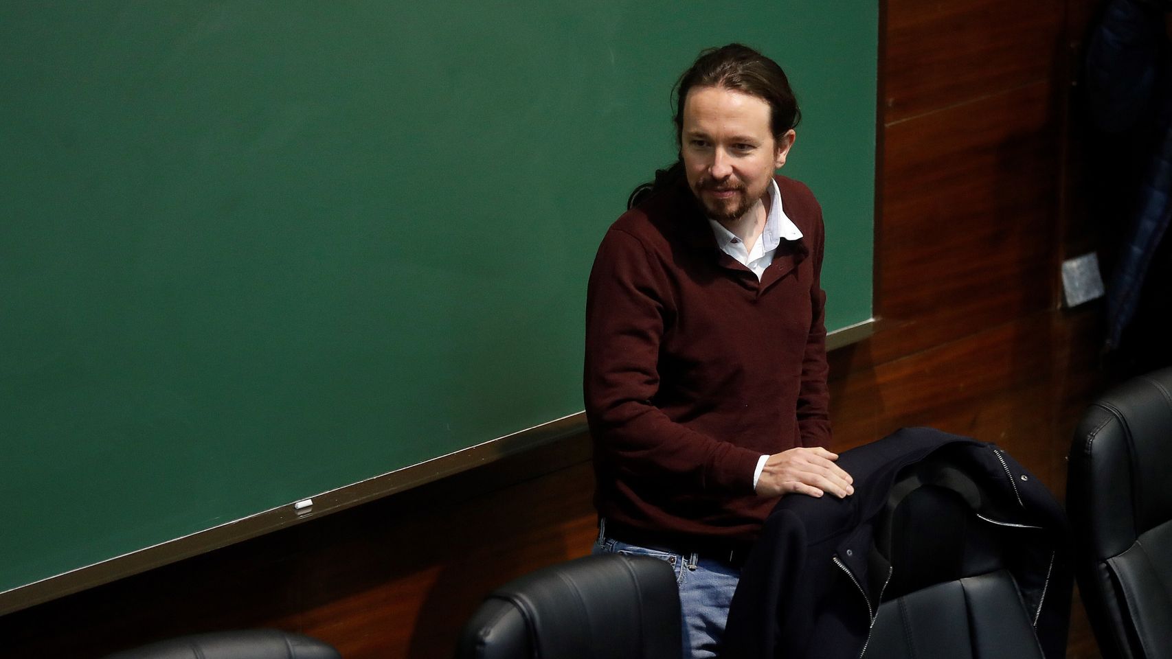 Pablo Iglesias, este jueves en un acto en la Universidad Complutense de Madrid