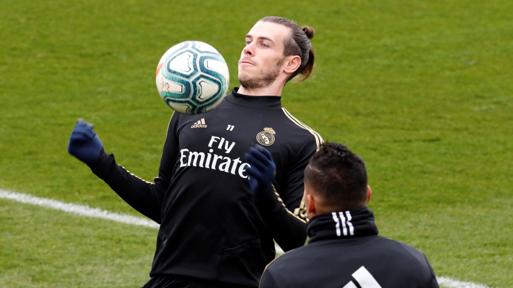Gareth Bale, durante el entrenamiento