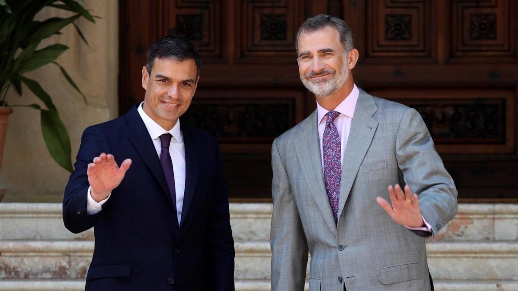 Pedro Sánchez, durante una visita a Marivent para ver a Felipe VI.