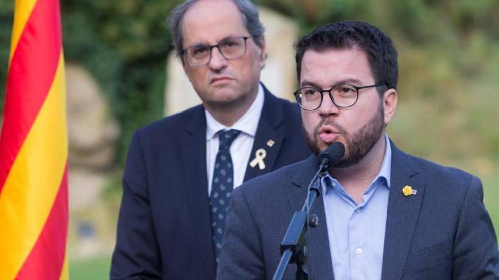 Pere Aragonès junto a Quim Torra en una imagen de archivo