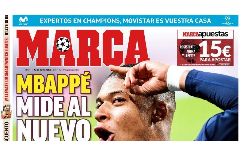 Portada de MARCA (26/11/2019)
