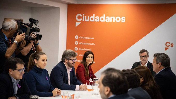 La Ejecutiva de Ciudadanos celebrada este lunes.