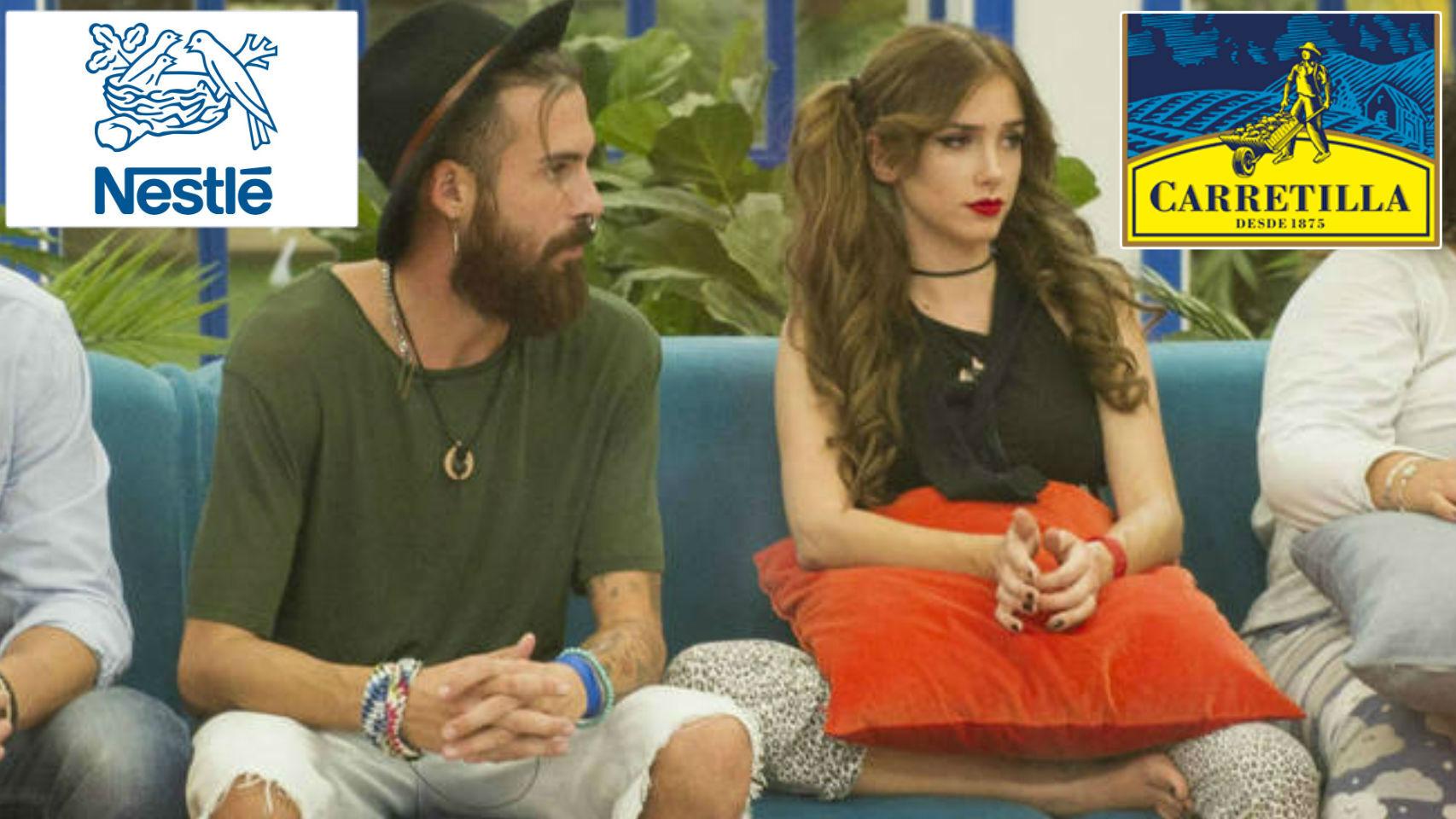 José María y Carlota con el logo de Carretilla en un montaje de Jaleos.