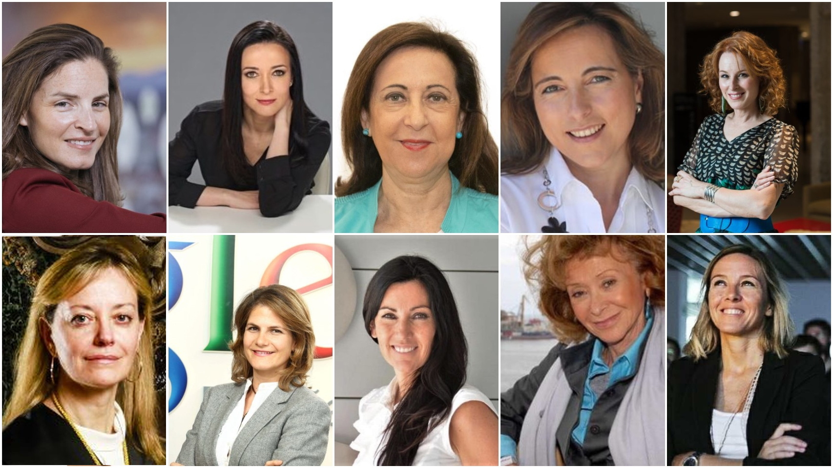 Nathalie Picquot, Cruz Sánchez de Lara, Margarita Robles Fernández, Nieves Segovia, Gloria Lomana, Clara Martínez de Careaga, Fuencisla Clemares, Eva Fernandez Gómez, María Teresa Fernández de la Vega y Sonia Mulero.