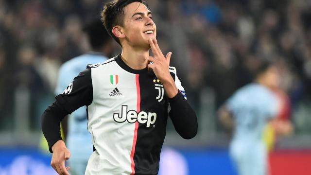Dybala celebra un gol con la Juventus