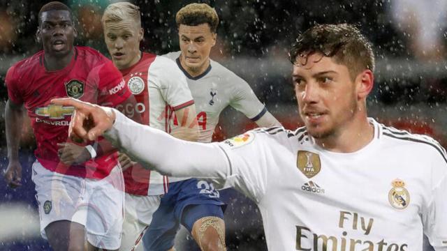 Fede Valverde, junto a Paul Pogba, Van de Beek y Dele Alli