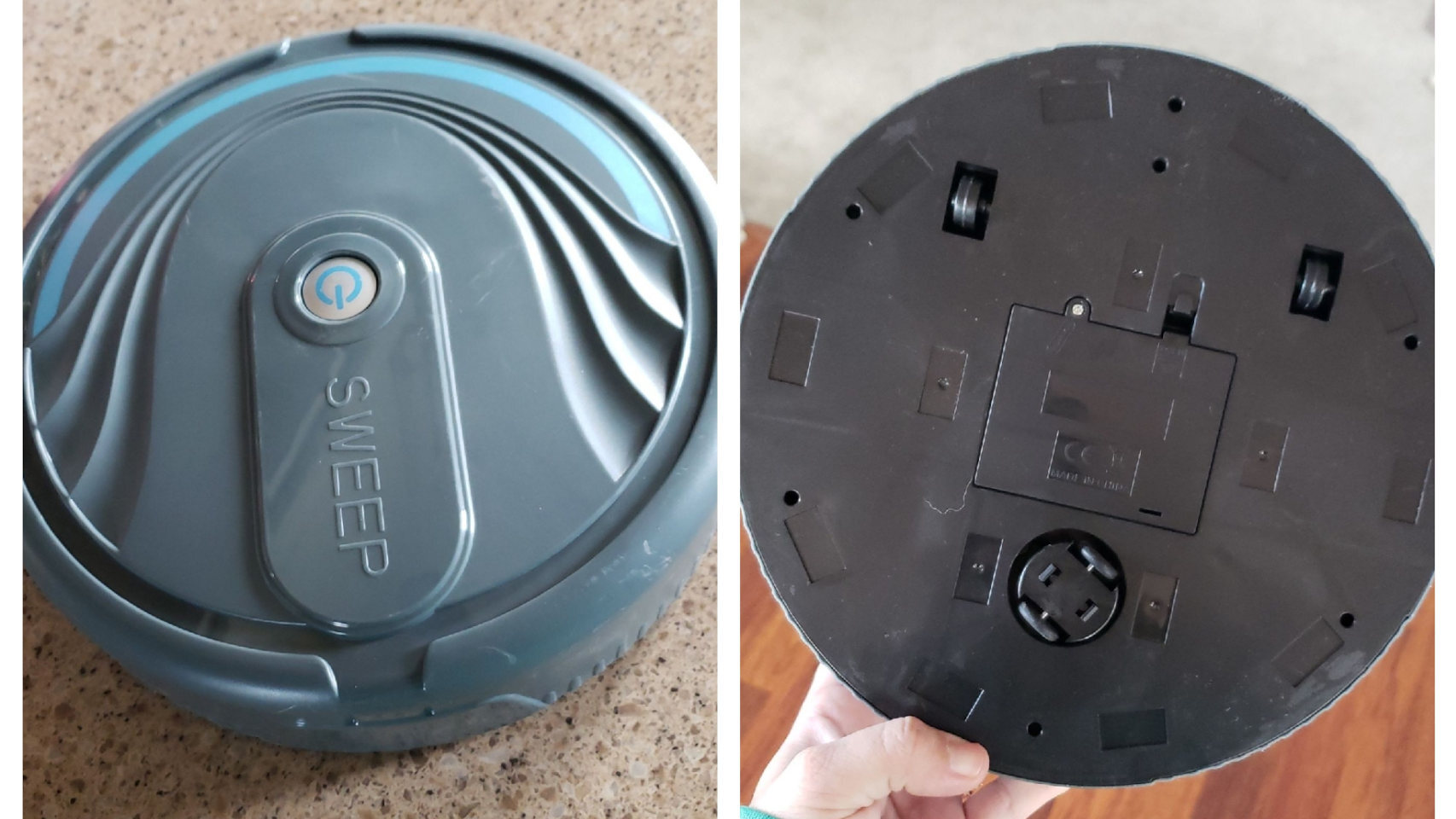 Fotografía del robot aspirador falso