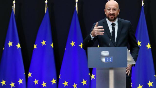Charles Michel, durante la ceremonia de traspaso de poderes este viernes en Bruselas