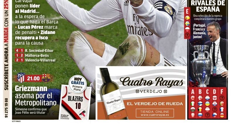 La portada del diario MARCA (01/12/2019)