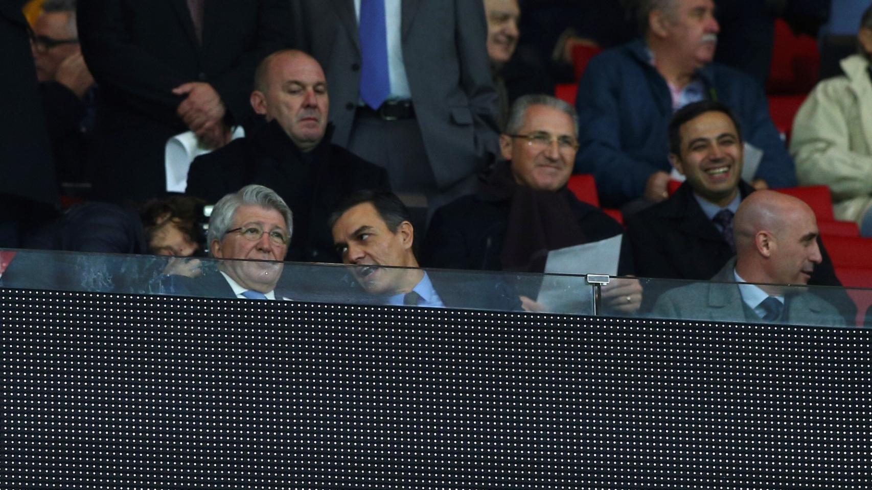 Pedro Sánchez, en el Wanda Metropolitano