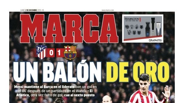 La portada del diario MARCA (02/12/2019)