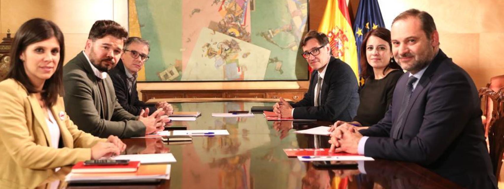 Reunión entre ERC y PSOE.