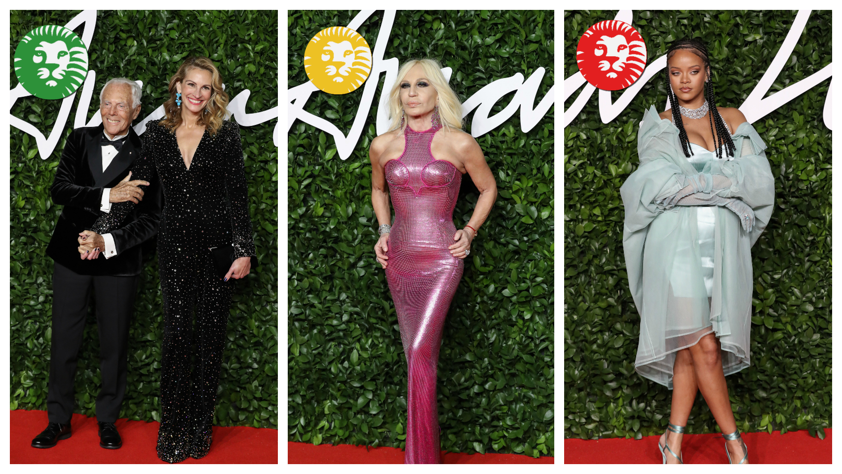 Montaje de JALEOS con Julia Roberts, Donatella Versace y Rihanna.