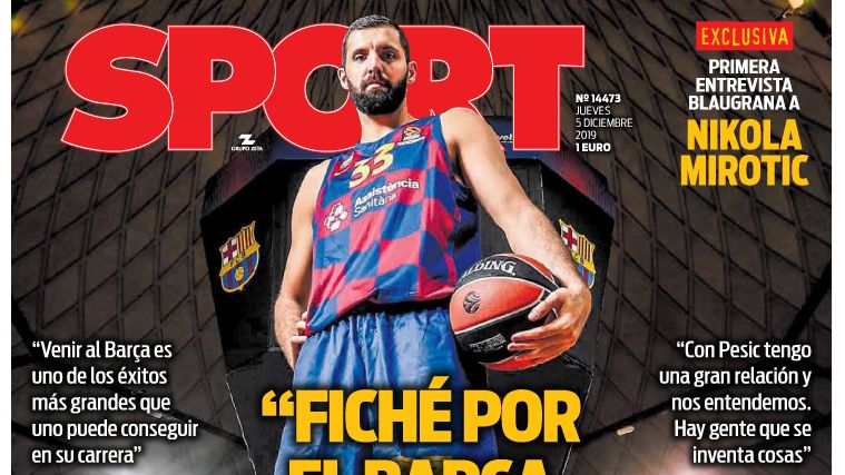 Portada SPORT (05/12/2019)