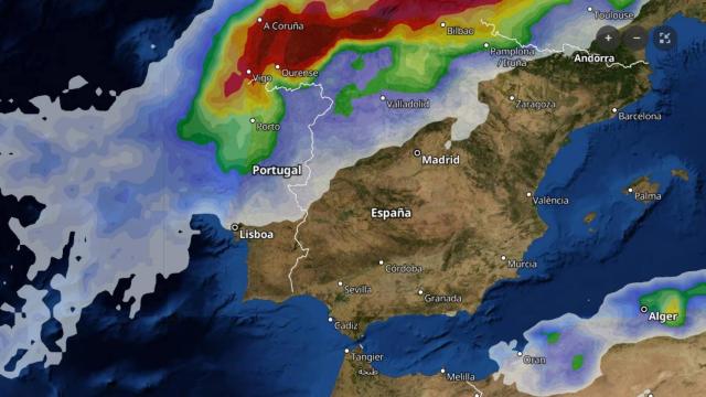 La entrada del frente frío del domingo 8 de diciembre según Tiempo.com.