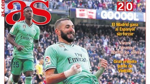 La portada del diario AS (08/12/2019)