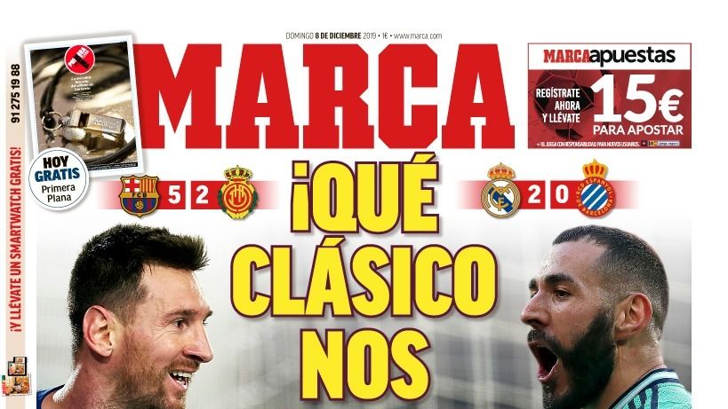 La portada del diario MARCA (08/12/2019)