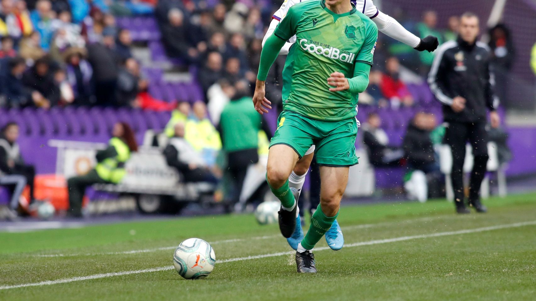 Llorente, en un momento del partido entre el Valladolid y la Real Sociedad