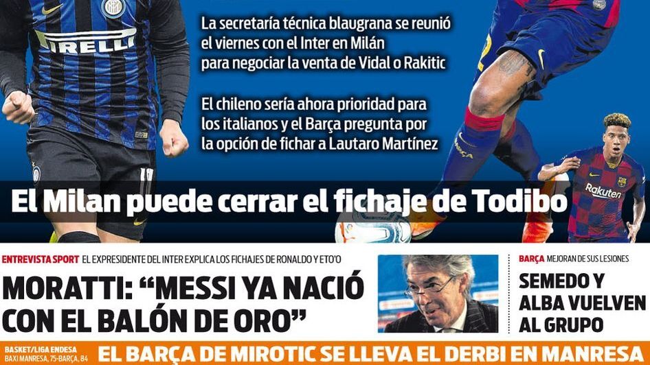La portada del diario Sport (09/12/2019)