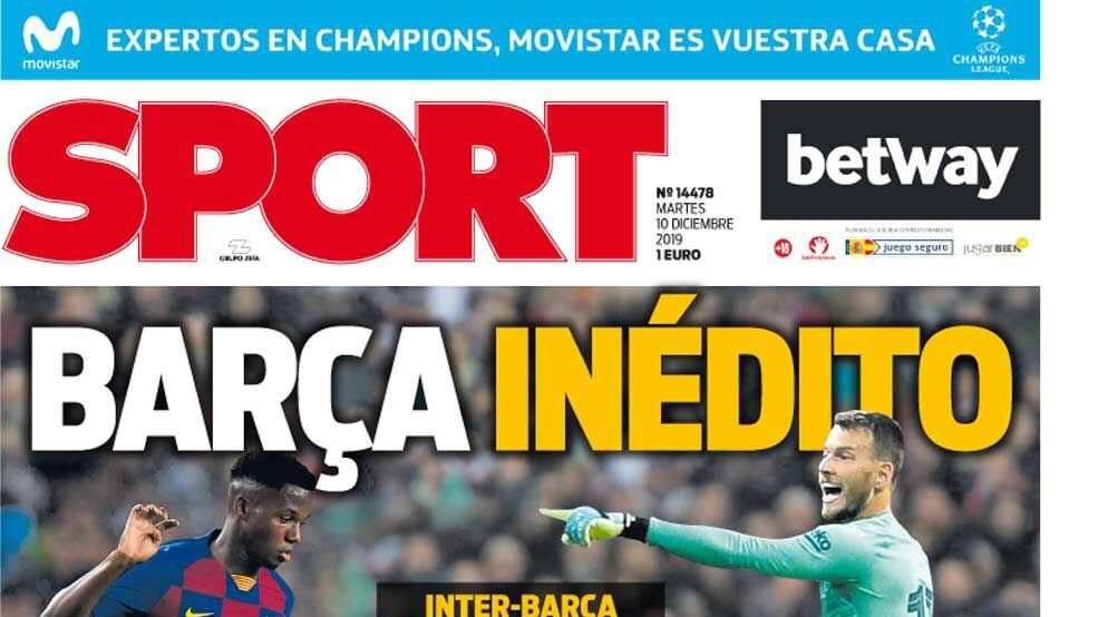 Portada SPORT (10/12/2019)