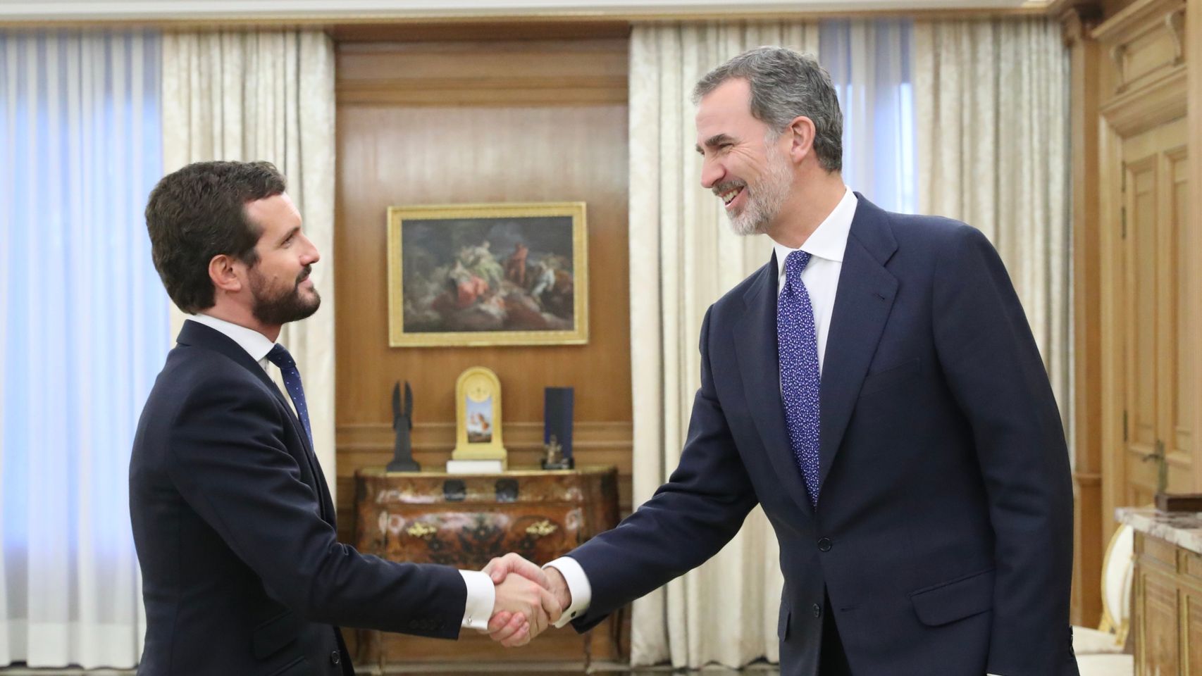 El Rey recibe a Pablo Casado durante la ronda de consultas.