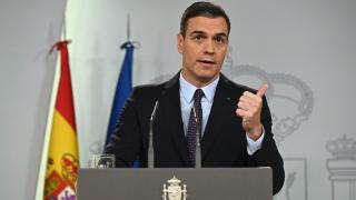 Pedro Sánchez, presidente del Gobierno en funciones, durante su comparecencia tras recibir el encargo del Rey.