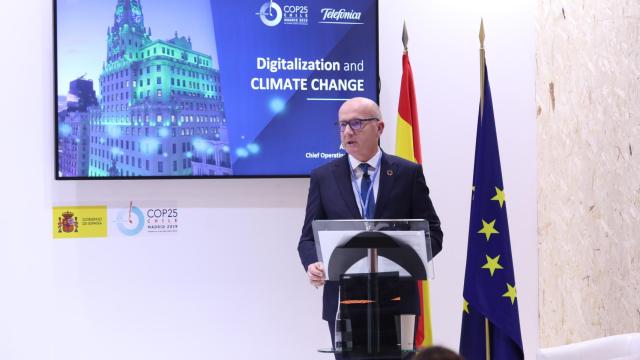 Ángel Vilá, consejero delegado de Telefónica, durante su intervención en el COP25.
