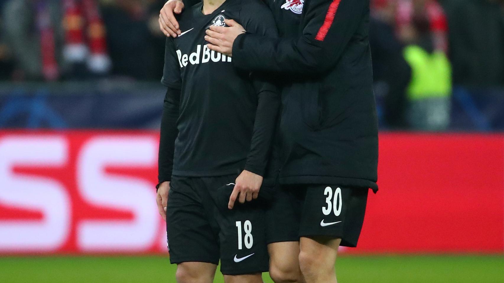 Takumi Minamino y Erling Haaland