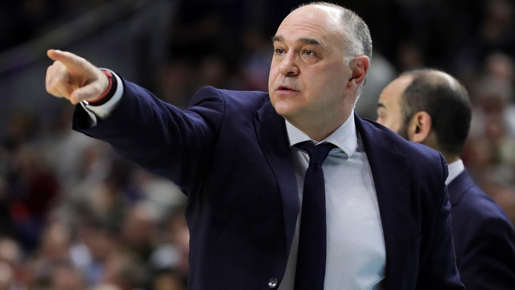 Pablo Laso en el partido ante el Olympiacos