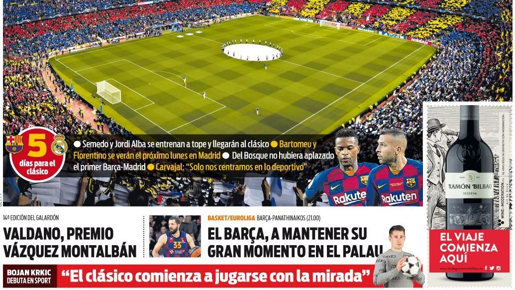 La portada del diario Sport (13/12/2019)