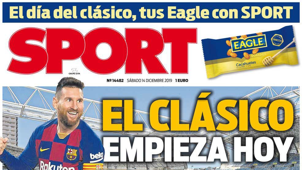 La portada del diario Sport (14/12/2019)