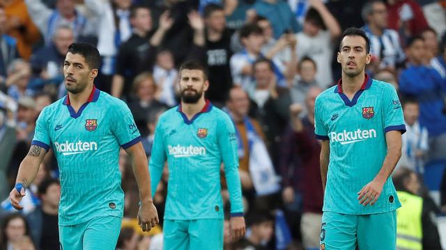 Sergio Busquets, a la derecha, con el Barcelona