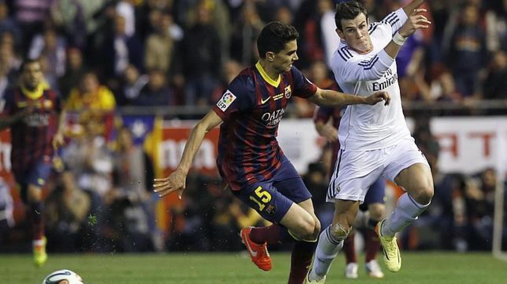 Bartra y Bale en la mítica de la final de la Copa del Rey 2014