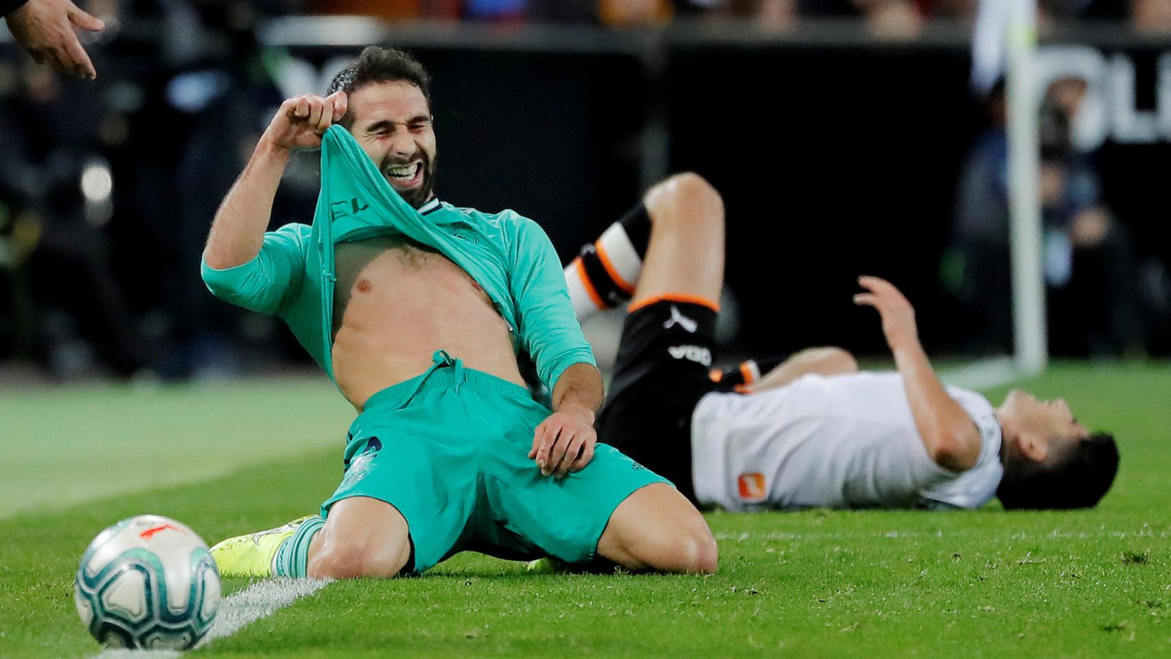 Dani Carvajal, en el Valencia - Real Madrid de La Liga
