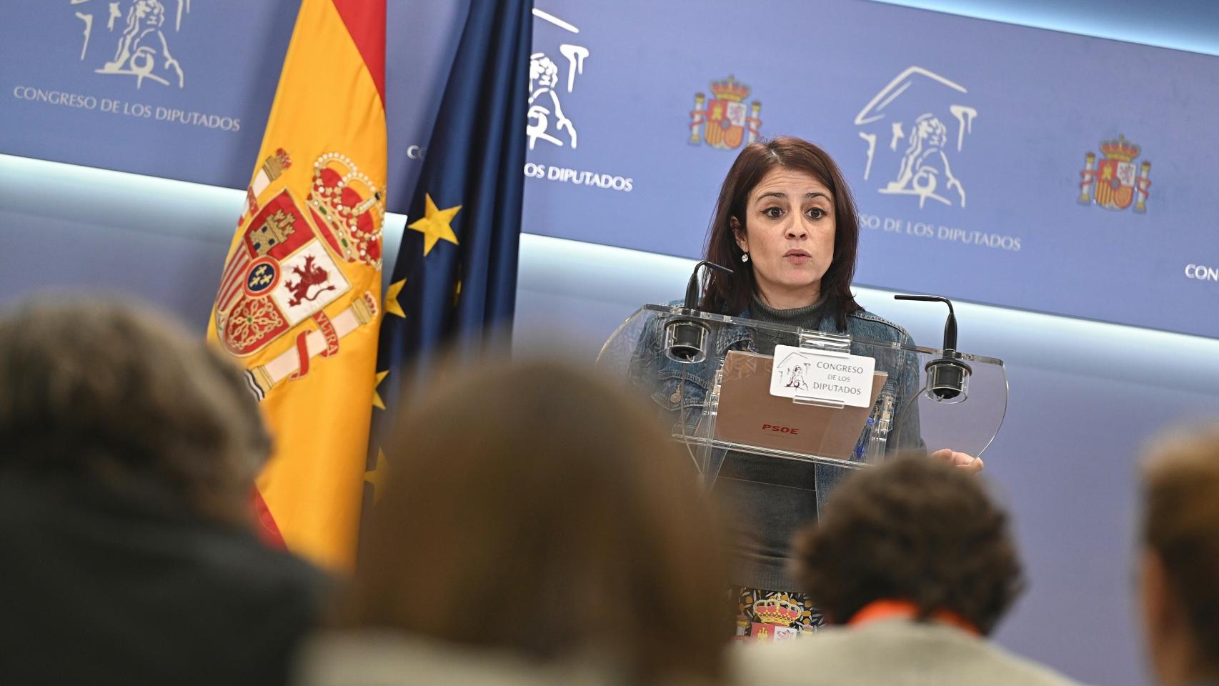 Adriana Lastra comparece en rueda de prensa tras las reuniones de Sánchez con Pablo Casado e Inés Arrimadas.