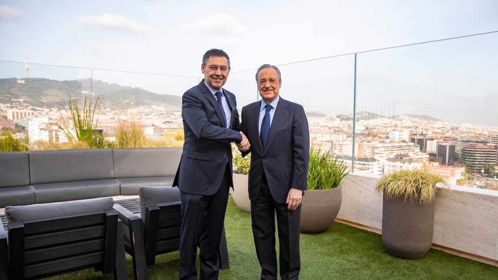 Bartomeu y Florentino Pérez, en la comida de directivas