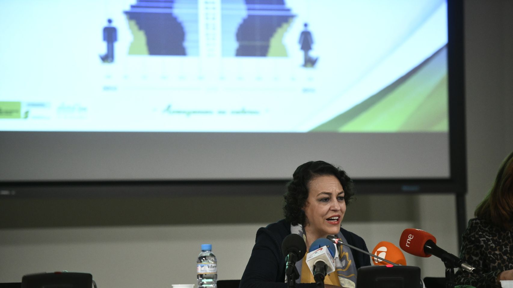 La ministra de Trabajo en funciones, Magdalena Valerio, durante su intervención en la inauguración de las jornadas del Instituto Nacional de la Seguridad Social.
