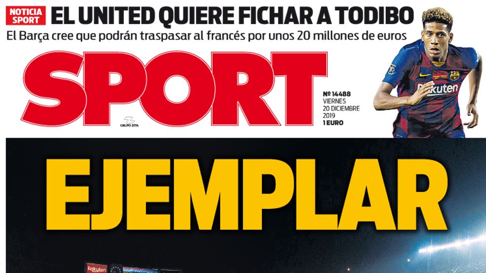 Portada Sport (20/12/19)
