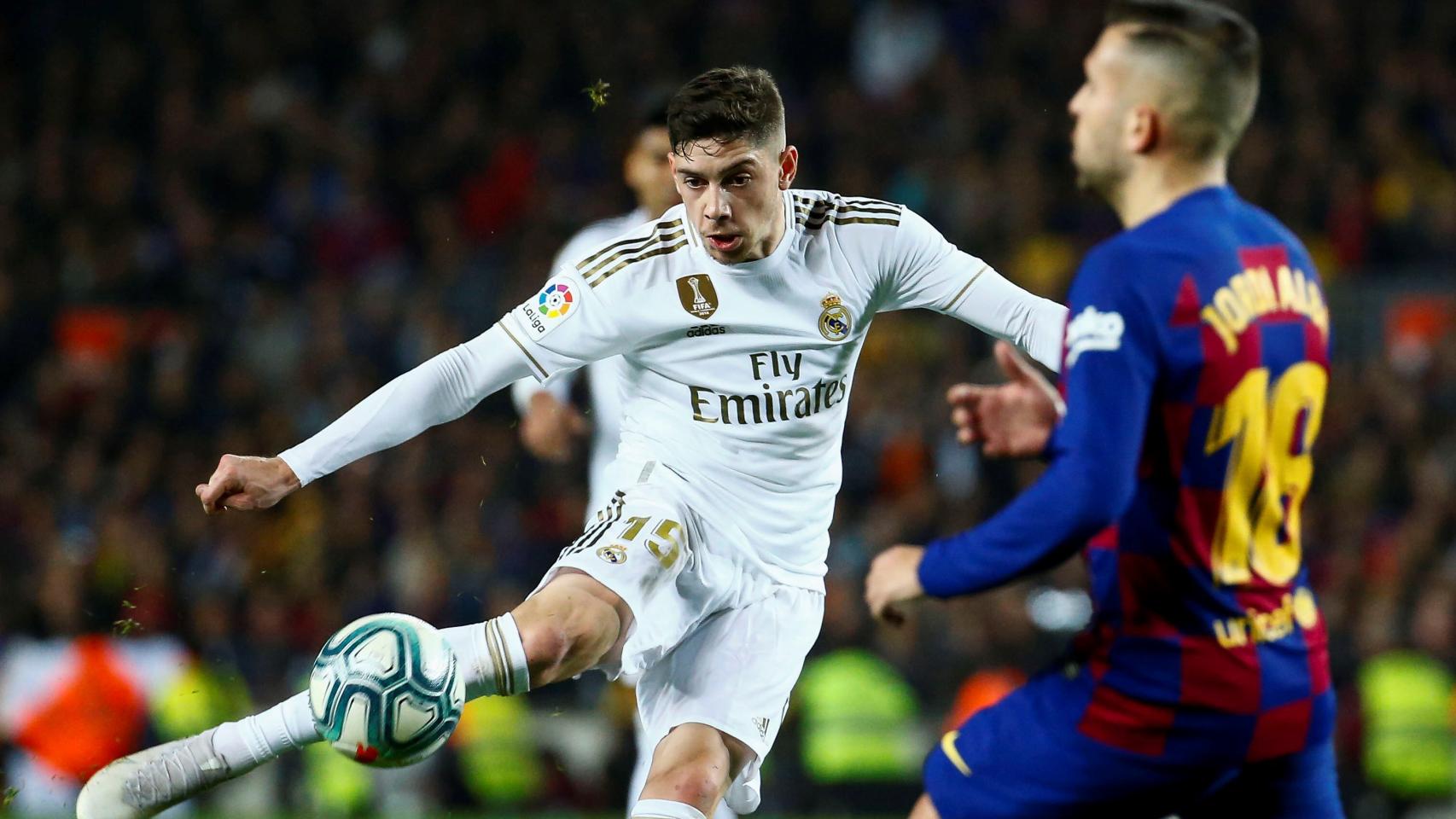 Fede Valverde, contra el Barcelona