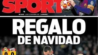 La portada del diario Sport (23/12/2019)