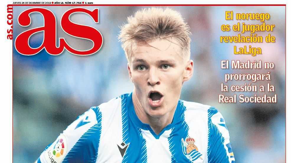 La portada del diario AS (26/12/2019)