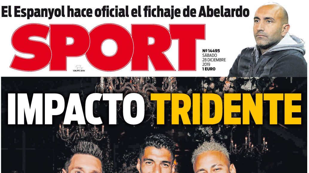 La portada del diario Sport (28/12/2019)