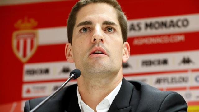 Robert Moreno, en rueda de prensa con el Mónaco